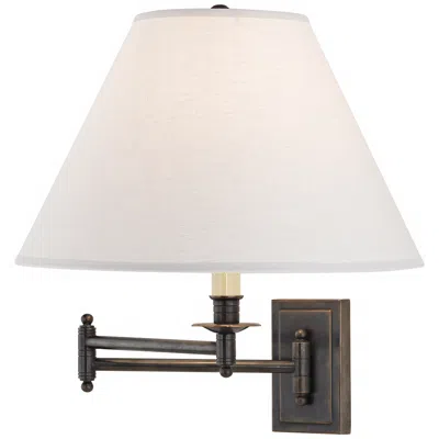 Robert Abbey Kinetic Collection Oyster Linen Plug-in Swing Arm Wall Lamp