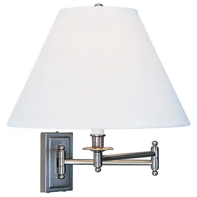 Robert Abbey Kinetic Swing Arm Lamp In Brushed Chrome,ascot White