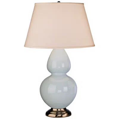 Robert Abbey Light Blue And Silver Double Gourd Ceramic Table Lamp