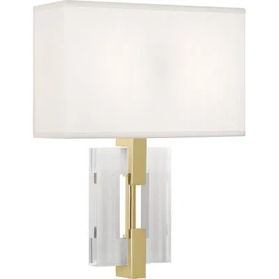 Robert Abbey Lincoln 1 - Light Handwired Armed Sconce In Modern Brass,pearl