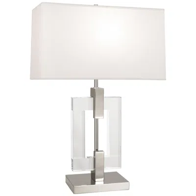 Robert Abbey Lincoln 29" Polished Nickel Crystal Table Lamp With Pearl Shade