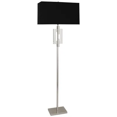 Robert Abbey Lincoln 63" Black Shade Nickel And Crystal Floor Lamp