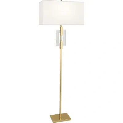 Robert Abbey Lincoln 63" Traditional Floor Lamp In Brass,pearl