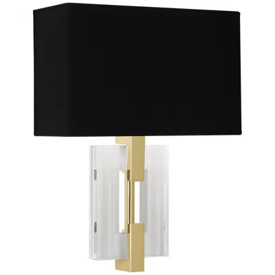 Robert Abbey Lincoln Wall Sconce Modern Brass And Crystal Black Shade