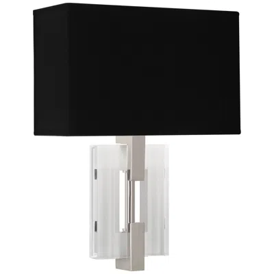 Robert Abbey Lincoln Wall Sconce Nickel & Crystal Black Shade
