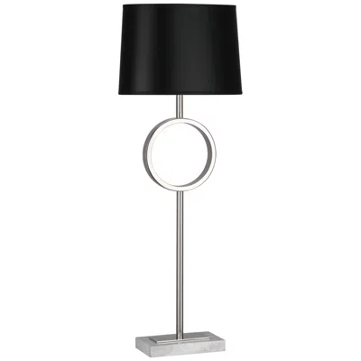 Robert Abbey Logan Table Lamp Polished Nickel Oval Black Shade