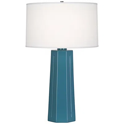 Robert Abbey Mason 26" High Modern Ceramic Steel Blue Table Lamp