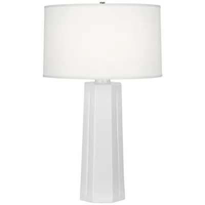 Robert Abbey Mason 26" Modern Daisy White Glazed Ceramic Table Lamp