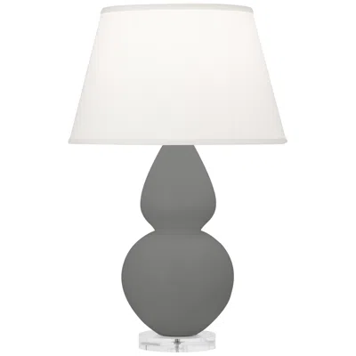 Robert Abbey Matte Ash Double Gourd Table Lamp