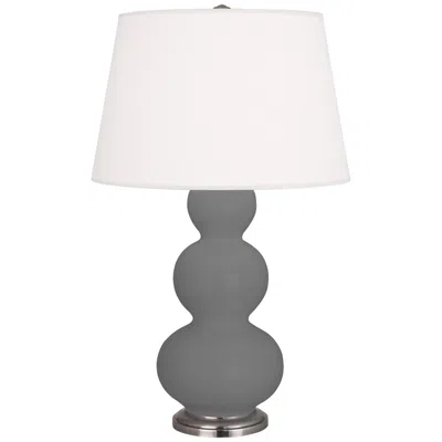 Robert Abbey Matte Ash Triple Gourd Table Lamp