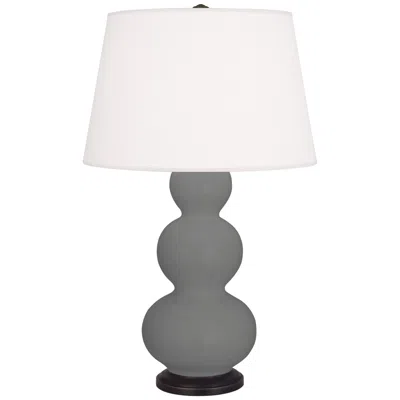 Robert Abbey Matte Ash Triple Gourd Table Lamp