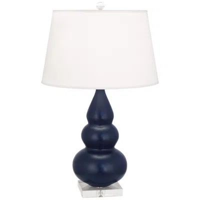 Robert Abbey Matte Midnight Blue Small Triple Gourd Accent Lamp