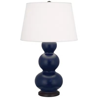 Robert Abbey Matte Midnight Blue Triple Gourd Table Lamp
