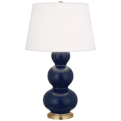 Robert Abbey Matte Midnight Blue Triple Gourd Table Lamp