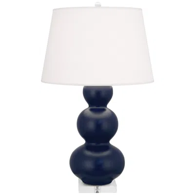 Robert Abbey Matte Midnight Blue Triple Gourd Table Lamp