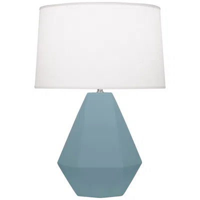 Robert Abbey Matte Steel Blue Delta Table Lamp