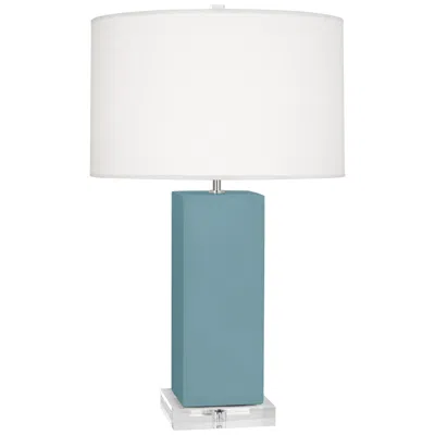 Robert Abbey Matte Steel Blue Harvey Table Lamp