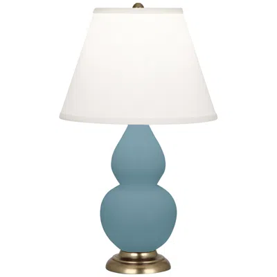 Robert Abbey Matte Steel Blue Small Double Gourd Accent Lamp