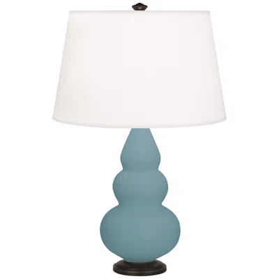 Robert Abbey Matte Steel Blue Small Triple Gourd Accent Lamp