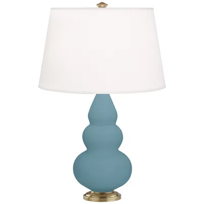 Robert Abbey Matte Steel Blue Small Triple Gourd Accent Lamp