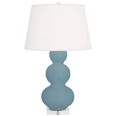 Robert Abbey Matte Steel Blue Triple Gourd Table Lamp