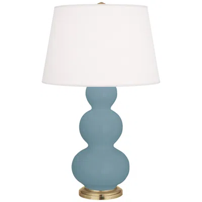Robert Abbey Matte Steel Blue Triple Gourd Table Lamp
