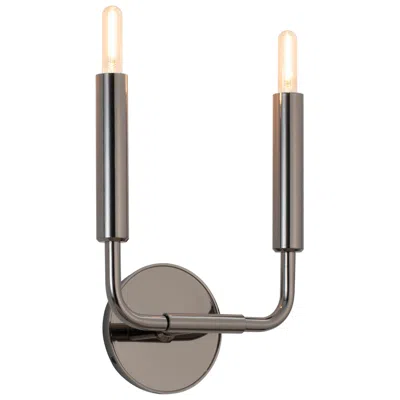 Robert Abbey Mavisten Edition Carbonia 11.87" High 2 Light Black Chrome Wall Sconce