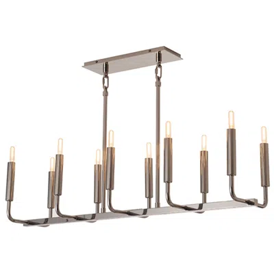 Robert Abbey Mavisten Edition Carbonia 42"w 10 Light Black Chrome Linear Chandelier