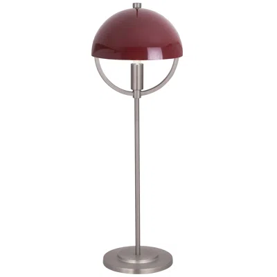 Robert Abbey Mavisten Edition Copernica 25.5" High Pewter Table Lamp With Oxblood Shade