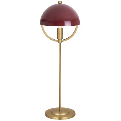 Robert Abbey Mavisten Edition Copernica 25.5"h Burnished Brass Table Lamp Oxblood Shade