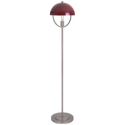 Robert Abbey Mavisten Edition Copernica 62" High Pewter Floor Lamp With Oxblood Shade
