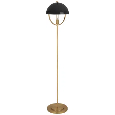 Robert Abbey Mavisten Edition Copernica 62"h Burnished Brass Floor Lamp W/ Black Shade