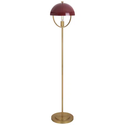 Robert Abbey Mavisten Edition Copernica 62"h Burnished Brass Floor Lamp W/ Oxblood Shade