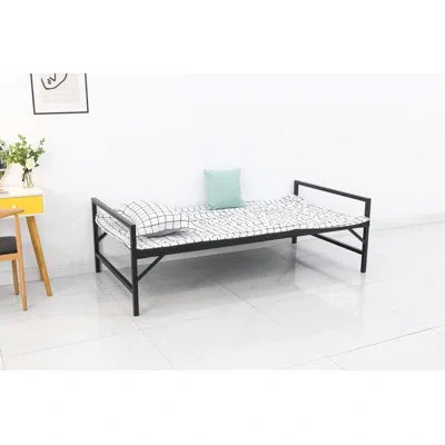 Robert Abbey Metal Bed Frame 39" (twin Size) Metal Bed W/spring Top X-heavy In Black