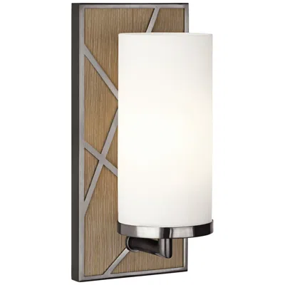 Robert Abbey Michael Berman Bond 12"h Wood And White Glass Wall Sconce