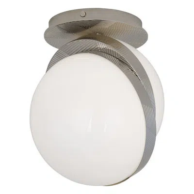 Robert Abbey Michael Berman Brut Globe Flush Mount Ceiling Light In Polished Nickel