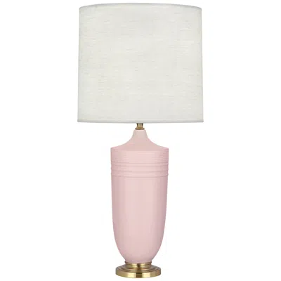 Robert Abbey Michael Berman Hadrian 28 3/4" Brass And Pink Ceramic Table Lamp