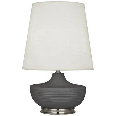 Robert Abbey Michael Berman Nolan 27 1/2" Nickel And Black Ash Ceramic Table Lamp
