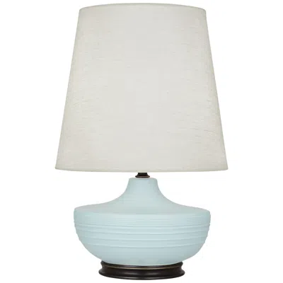Robert Abbey Michael Berman Nolan Bronze And Sky Blue Ceramic Table Lamp