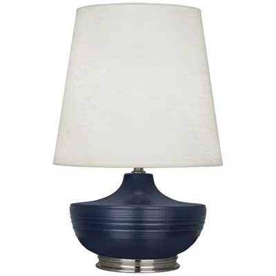 Robert Abbey Nolan Matte Midnight Blue And Dark Antique Nickel Table Lamp