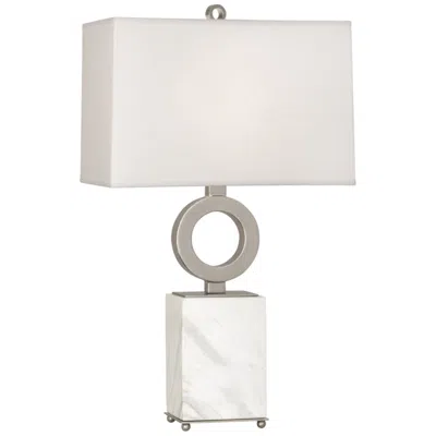 Robert Abbey Oculus 28" Silver And White Marble Table Lamp