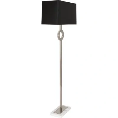 Robert Abbey Oculus 62.75" Column Floor Lamp In Antique Silver,black