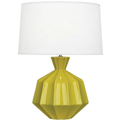 Robert Abbey Orion 27" Mid-century Citron Green Ceramic Table Lamp