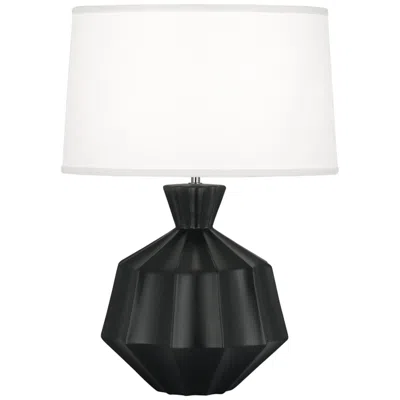 Robert Abbey , Orion, Matte Obsidian Glazed Ceramic, Table Lamp
