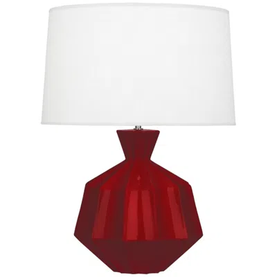 Robert Abbey , Orion, Sangria Glazed Ceramic, Table Lamp