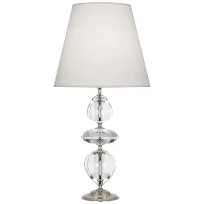 Robert Abbey Orlando Nickel And Clear Crystal Table Lamp W/ Oyster Shade