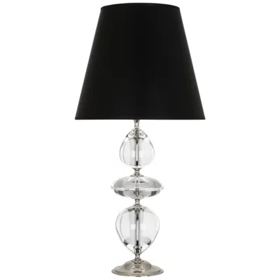 Robert Abbey Orlando Nickel And Clear Crystal Table Lamp With Black Shade
