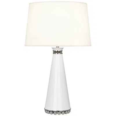 Robert Abbey Pearl Lily And Polished Nickel Table Lamp With Fondine Shade In White