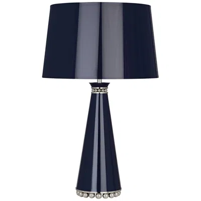 Robert Abbey Pearl Midnight Blue And Nickel Table Lamp With Blue Shade