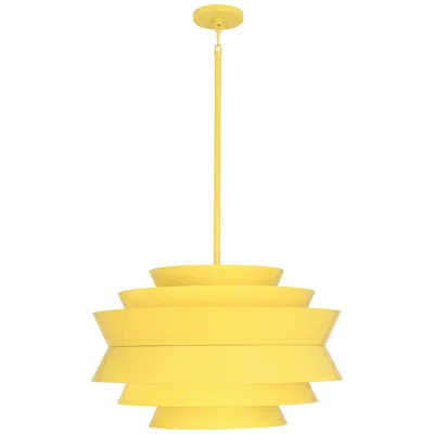 Robert Abbey Pierce 23" Perforated Metal Canary Yellow Modern Pendant